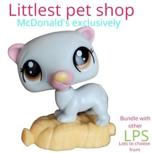 Hasbro Littlest Pet Shop MCDONALD'S grey pink hampster brown eye collectible toy